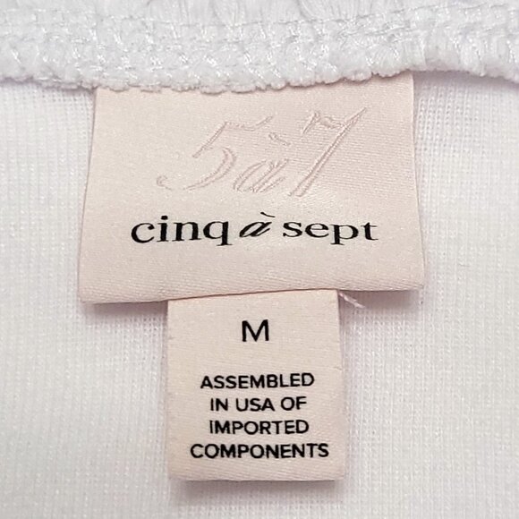 Cinq a Sept Womens Square Neck Short Sleeve Top Size M White Ruffle Regencycore - Picture 8 of 11